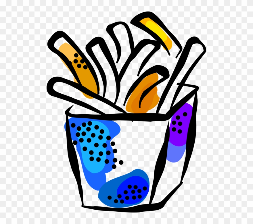 Vector Illustration Of French-fried Potatoes Fast Food Clipart