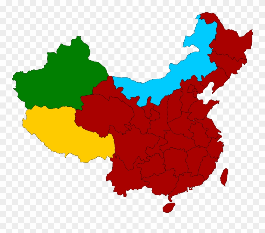 Largest Religion By Province In China - China Map Clipart