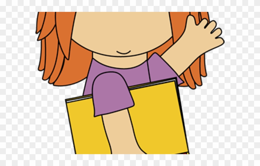 Girl And A Book Clipart - Png Download