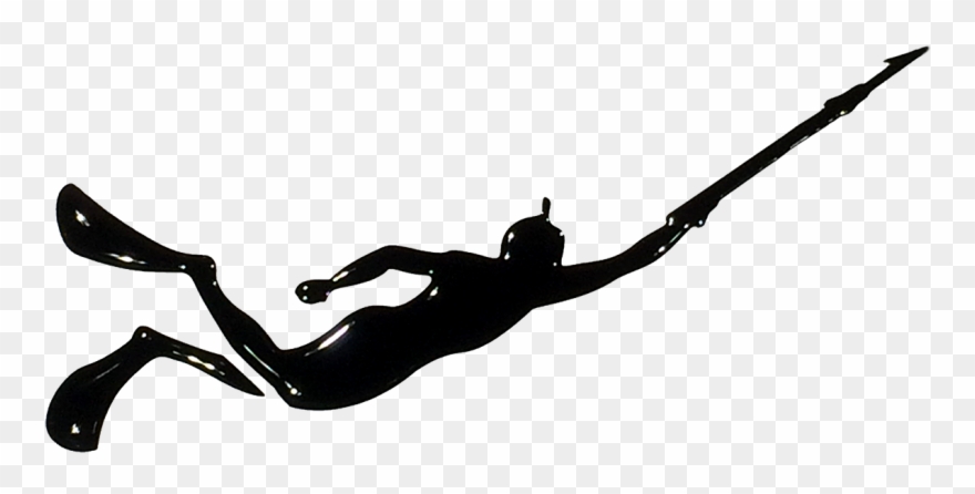 Spearfishing Spearfishing Stickers Leaderfins Leaderfins - Freedive Spearfishing Silhouette Sticker Clipart