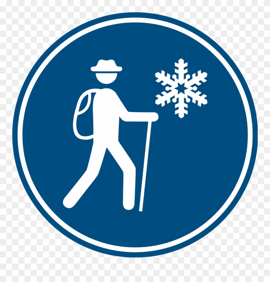 Along This Winter Hiking Path, A Number Of Cozy Terraces - Gebotsschild - Abfallbehälter Nutzen - Steif Clipart