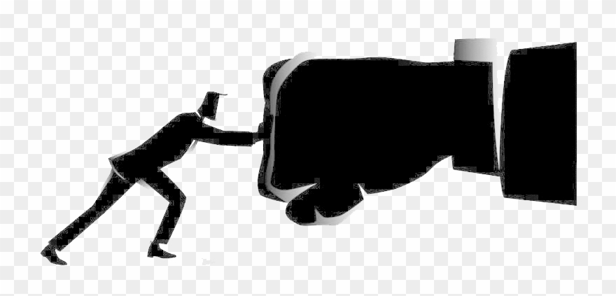 91475941 S Man Pushing Hand Left - Vector Graphics Clipart