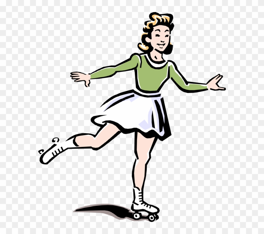 Vector Illustration Of 1950's Vintage Style Young Lady - Coolclips.com - Png Download