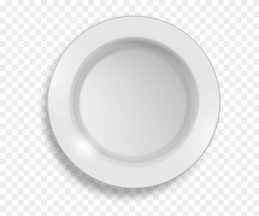 Dinner Plate Black And White Clipart - Png Download