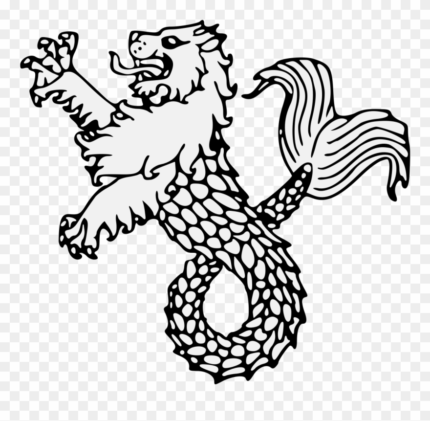Heraldic Lion Crest Png Clipart Library Library - Sea Monster Heraldry Sea Transparent Png