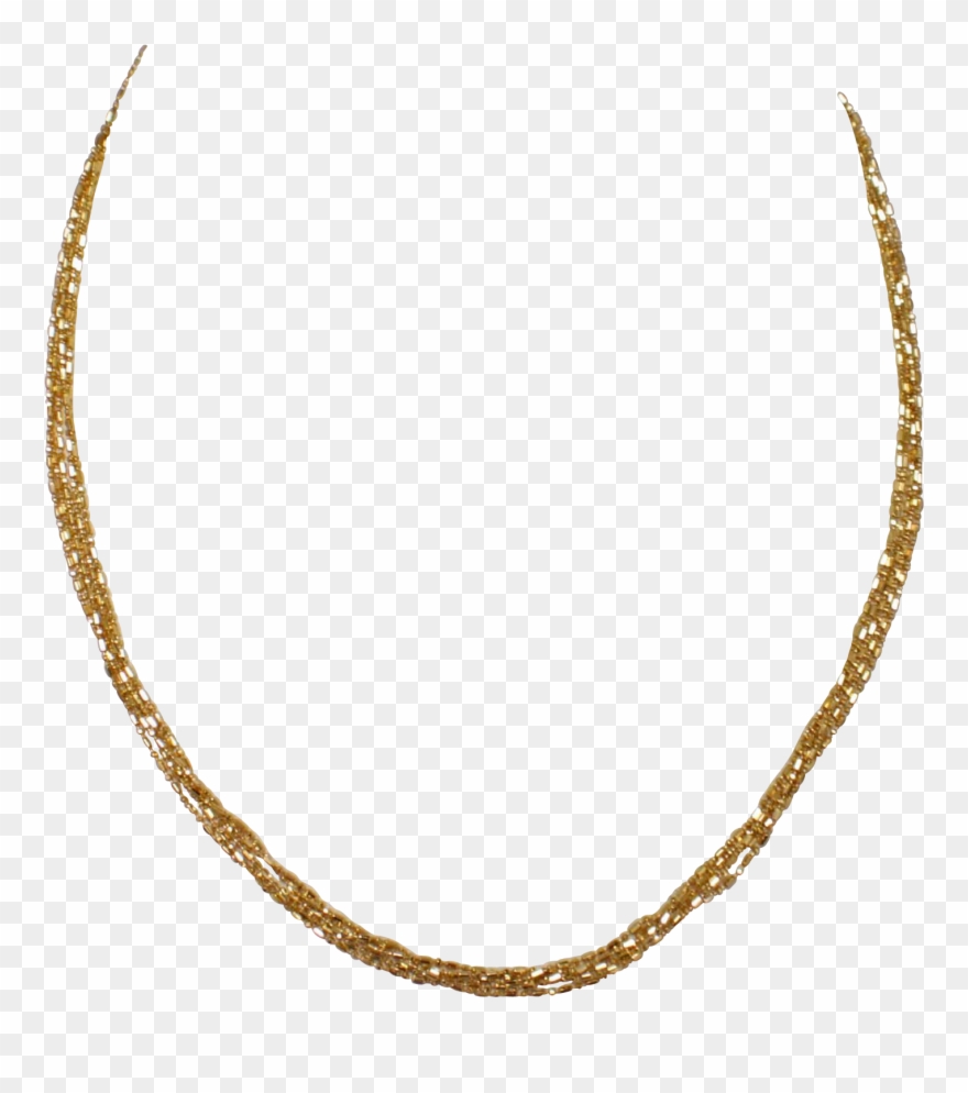 17" 14k Yellow Gold 5 Strand Bead Link Necklace - Necklace Clipart