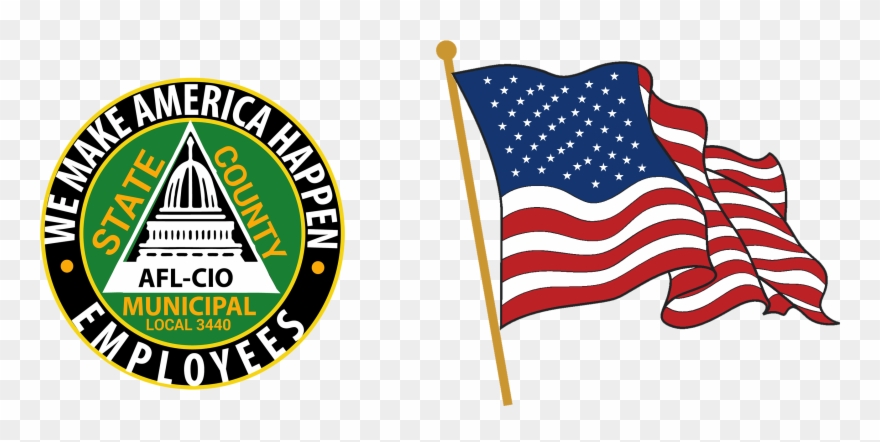 Afscme - Clipart American Flag Flying - Png Download