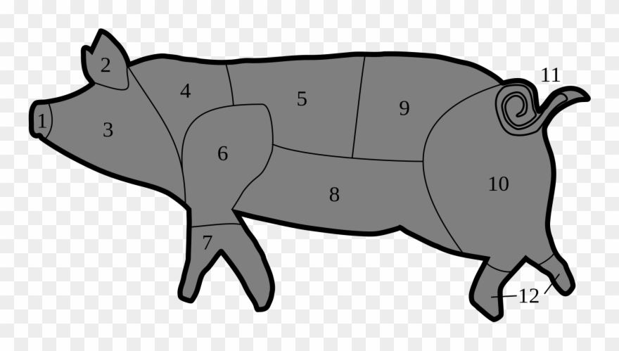 Pork Drawing Side View Svg Free Library - Capocollo Parte Del Maiale Clipart