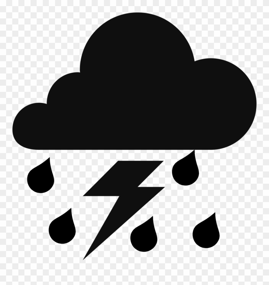 Monsoon - Lightning Cloud Silhouette Clipart