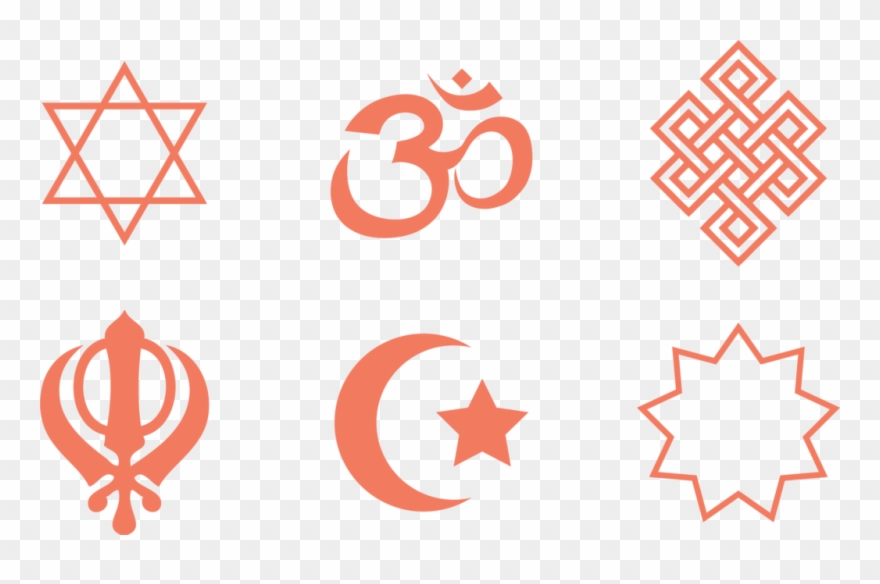 Myth - Six Main Religions Symbols Clipart