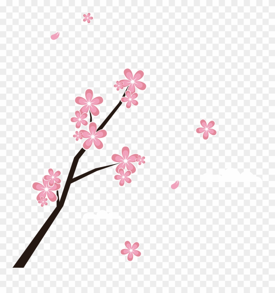 Japan Blossom Branches And Petals Transprent Png - รูป ดอก ซากุระ การ์ตูน Clipart