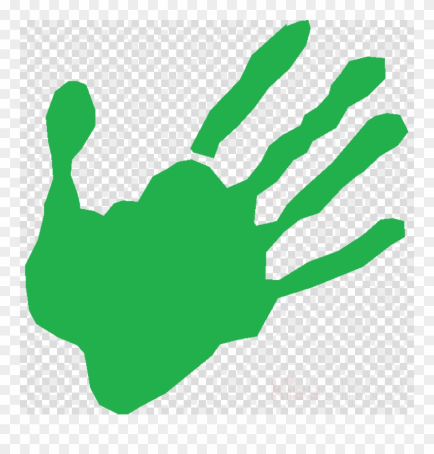 Green Hand Print Clipart Computer Icons Clip Art - Hand Transparent Silhouette - Png Download
