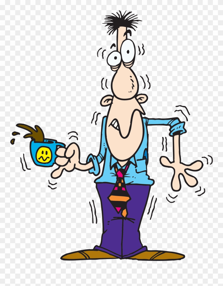 Falling Into A Foreclosure Pit - Drinking Too Much Coffee Clipart - Png Download