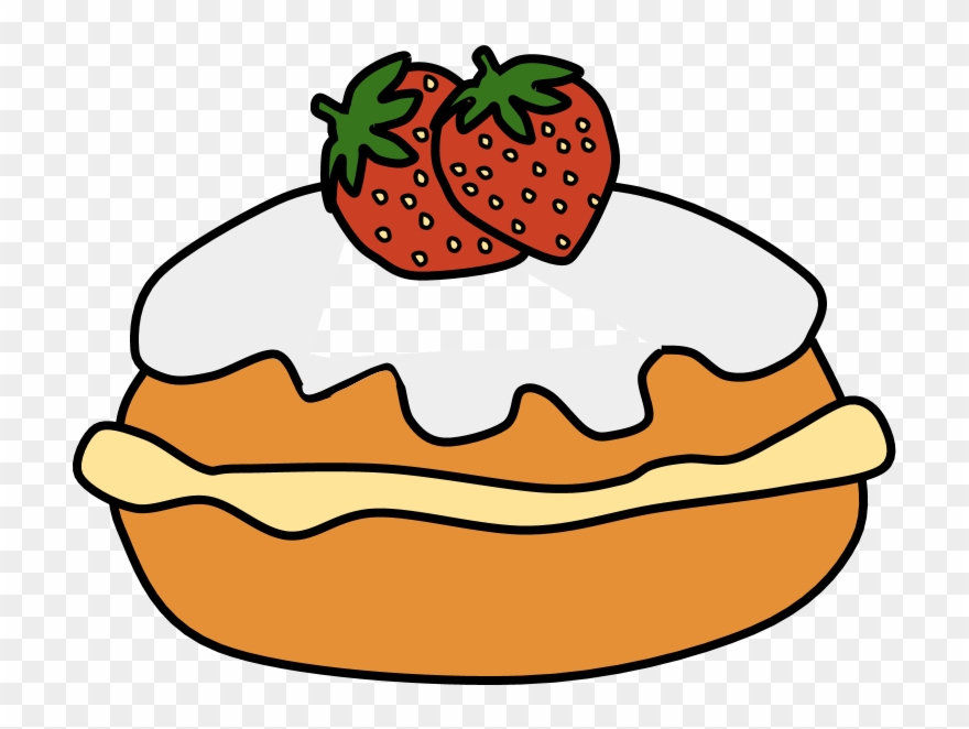 Sufganiyot, Fried Doughnut, Strawberry, Cream Filling - Sufganiyah Clipart