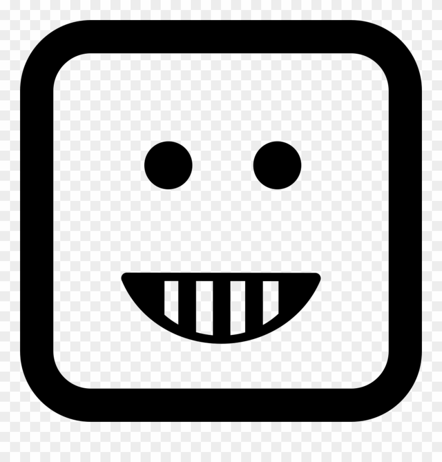 Emoticon Smiling Square Face - Square Face Cartoons Clipart