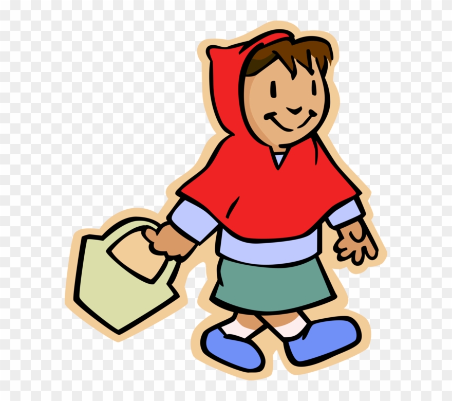 Vector Illustration Of Primary Or Elementary School - Mother Holding A Basket Clipart