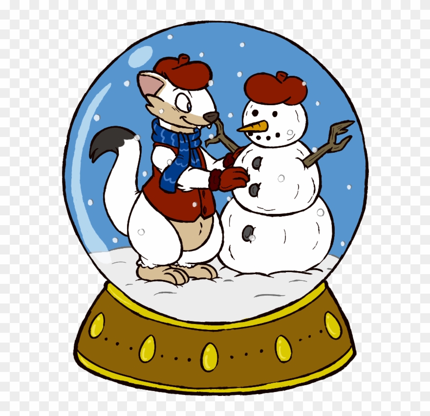 Wesley Snowglobe Button - Cartoon Clipart