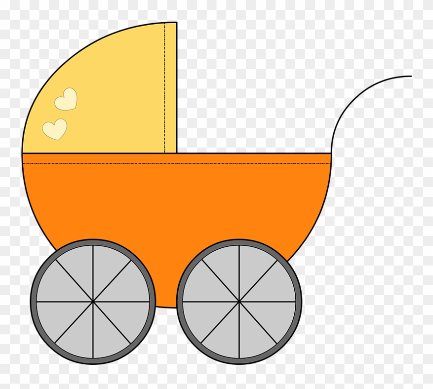 Orange Clipart Baby Carriage - Baby Transport - Png Download