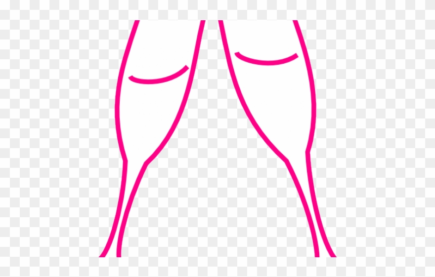 Flute Clipart Pink - Wine Glass - Png Download