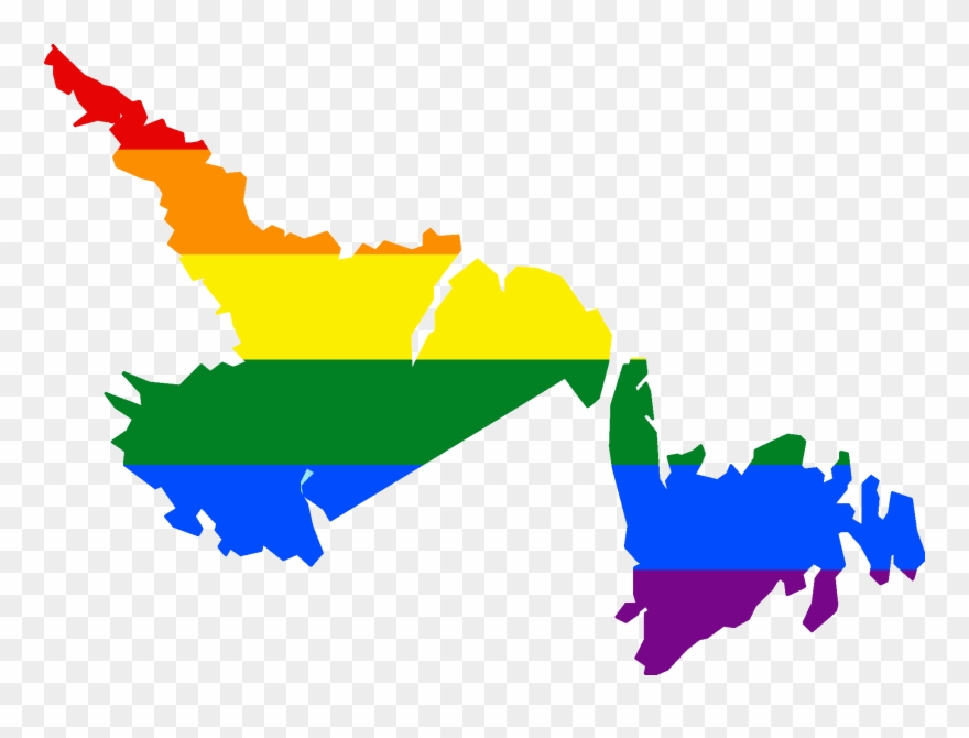 Lgbt Flag Map Of Newfoundland And Labrador - Newfoundland And Labrador Clipart