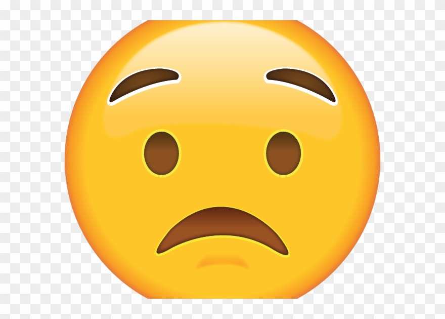 Worried Emoji Feature - Qualvolles Gesicht - Emoji 8 Papierteller Clipart