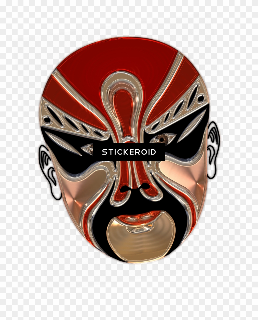 Chinese Opera Red Mask - Chinese Masks Transparent Clipart