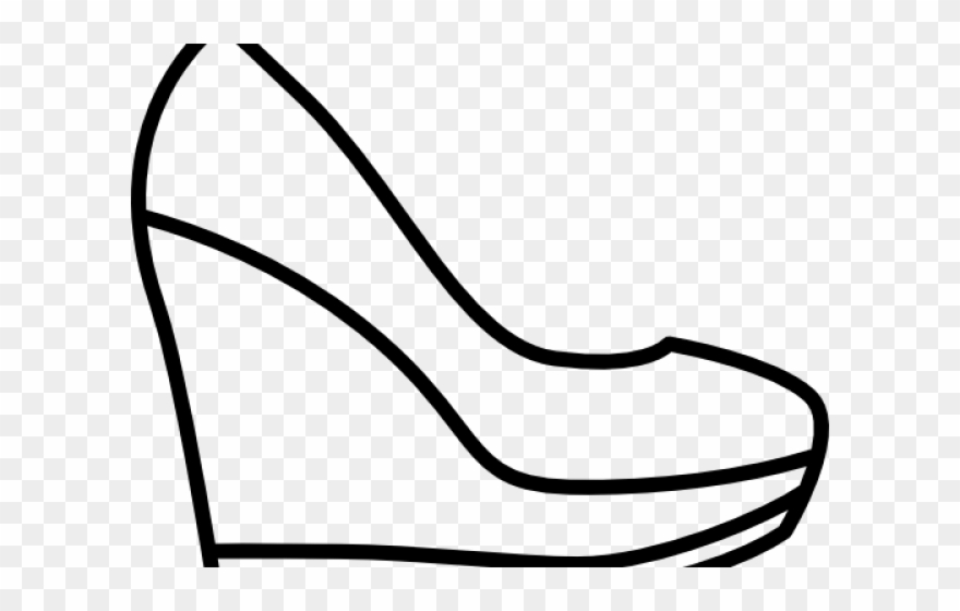 Heels Clipart Wedge Shoe - Line Art - Png Download