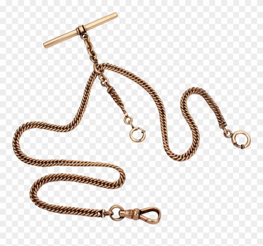 Antique Simmons Double Albert Watch Chain, Gold Filled - Antique Double Albert Pocket Watch Chain Clipart