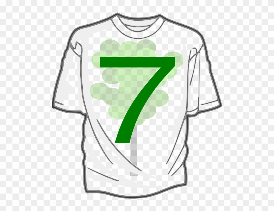 This Free Clip Arts Design Of Green 7 T-shirt 7 - Png Download