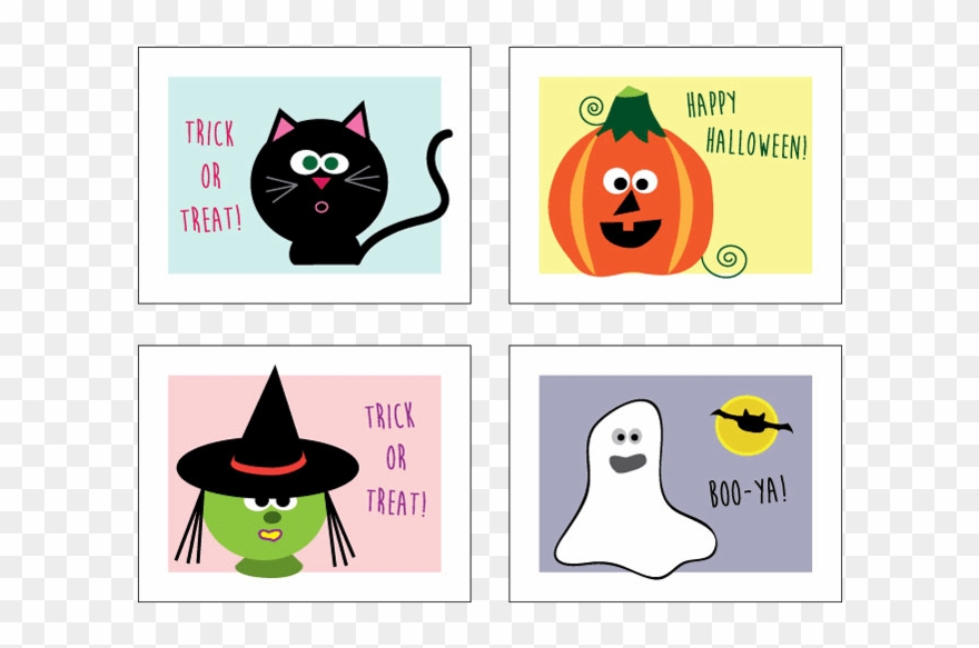 Halloween Treat Tags - Cartoon Clipart