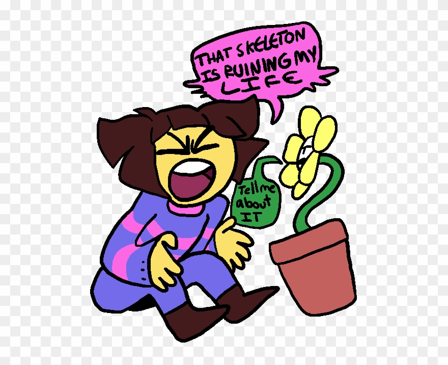 In Which Sans Uses His Powers To Be A Snitch And Frisk - Cartoon Clipart