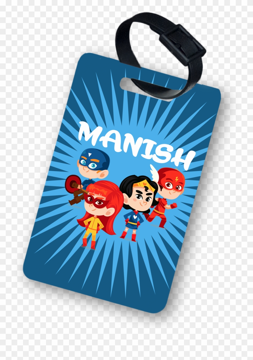 Super Hero Luggage Tag - Luggage Tag Mockup Free Clipart