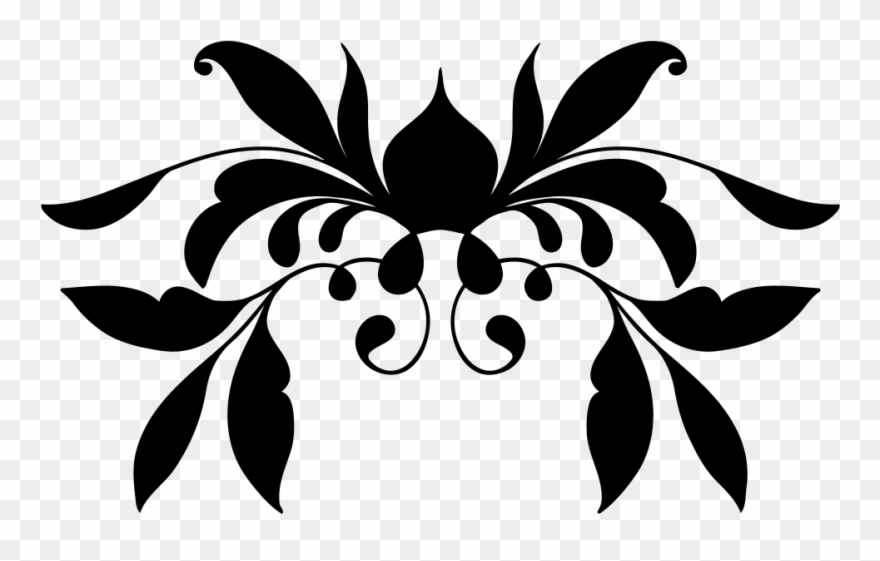 Flower Flourish Clipart Image - Black And White Flourish Clipart - Png Download