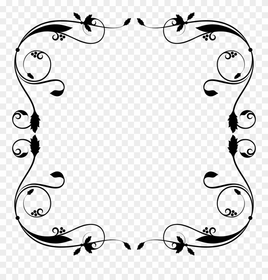 Free Download Simple Flourish Frame Svg Clipart Borders - Desain Frame - Png Download