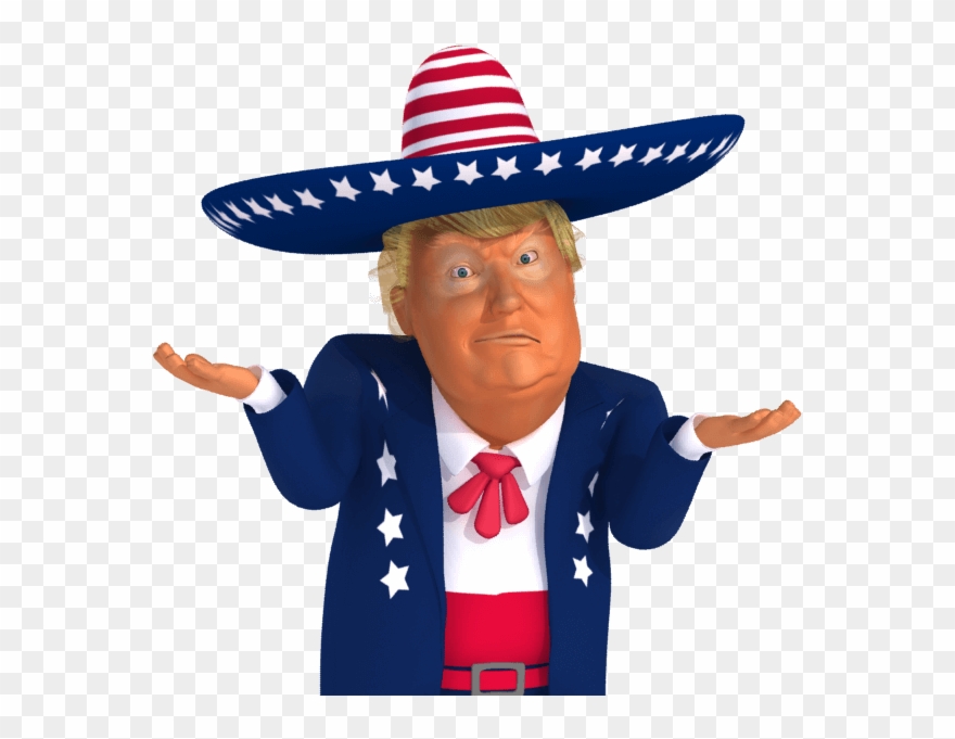 Trumpstickers Shoulder Shrug Mexican Trump Caricature - Shrug Clipart