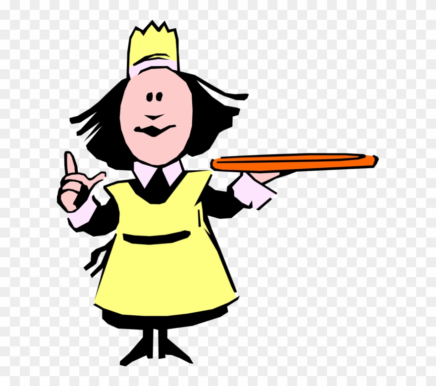 Holds Serving Tray Image Illustration Of Female - Clipart Waitress - Png Download