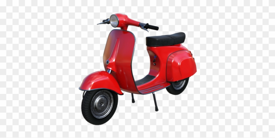 Classic Red Vehicle Png And Psd File - Scooter Clipart