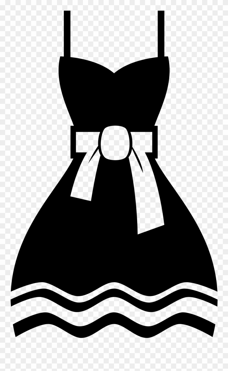 Open - Dress Emoji Black And White Clipart