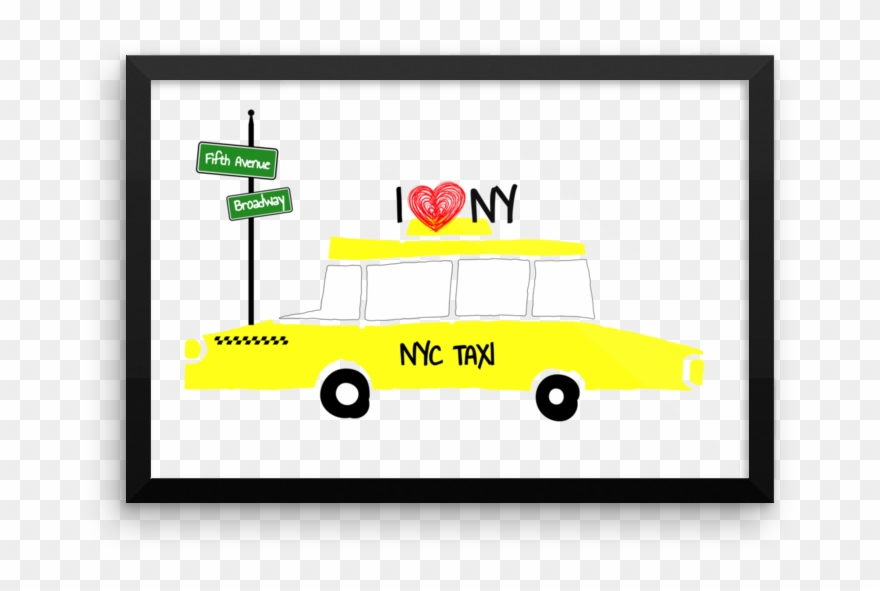 Taxi ' Framed Nursery Art Wall Print Plane Wanderlust - Art Clipart