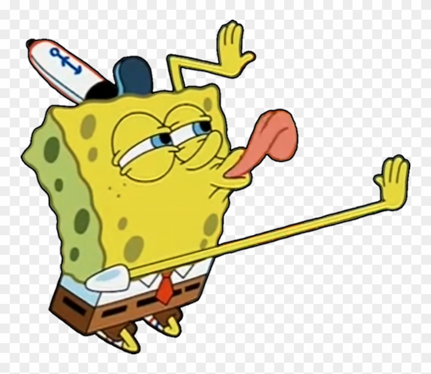 Spongebob Licking Transparent Clipart