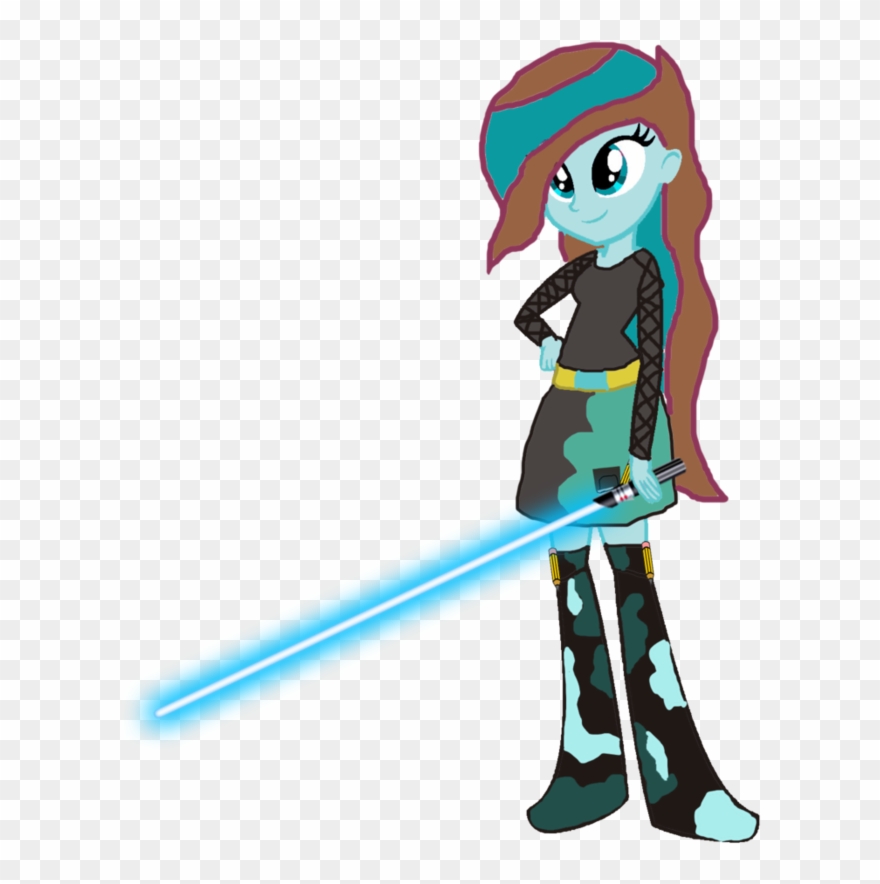 Gamer Sketch Eg With Her Lightsaber By Motownwarrior01 - Mlp Equestria Girls Starwars Clipart