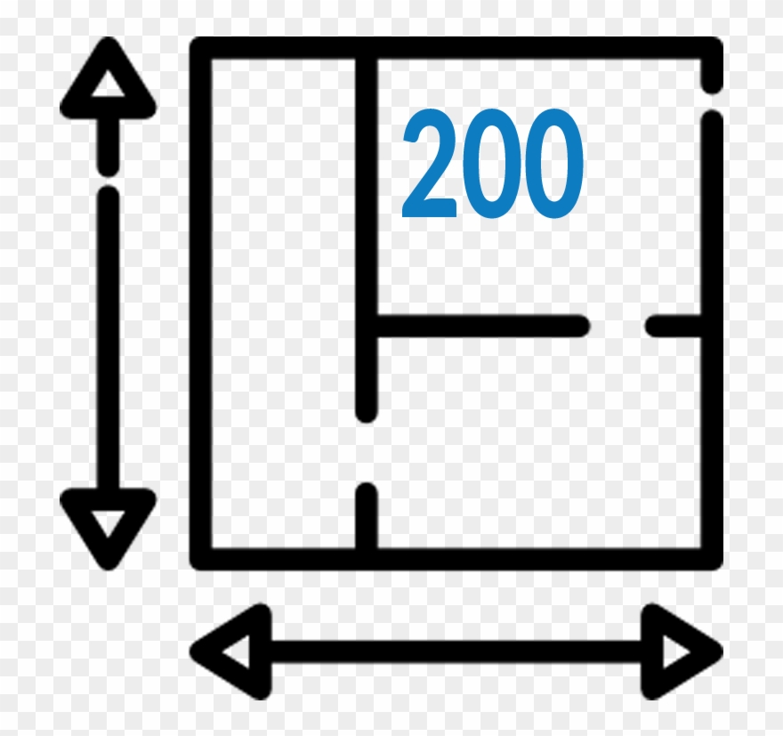 200 Square Feet Coverage - Room Clipart