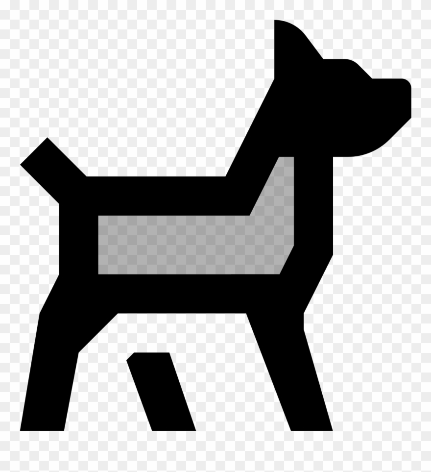 There Is A Side View Of A Dog Shape With A Short Tail - Icon Clipart