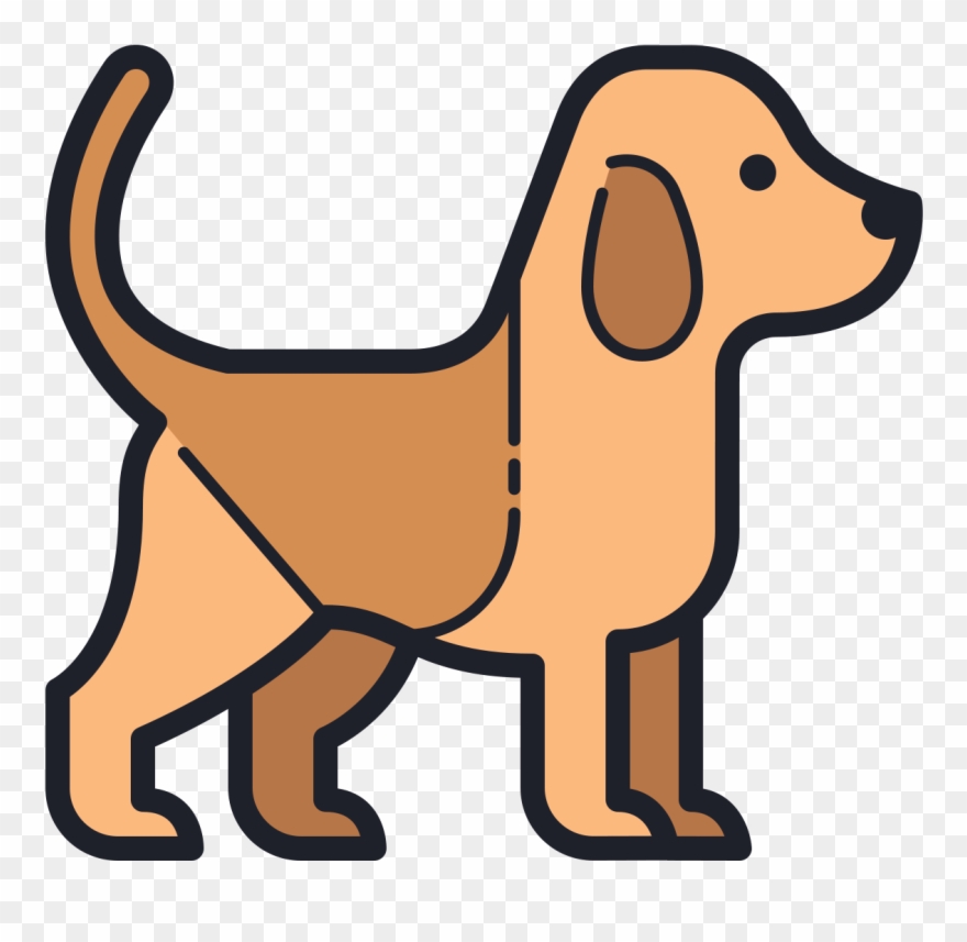 There Is A Side View Of A Dog Shape With A Short Tail - Dog Clipart