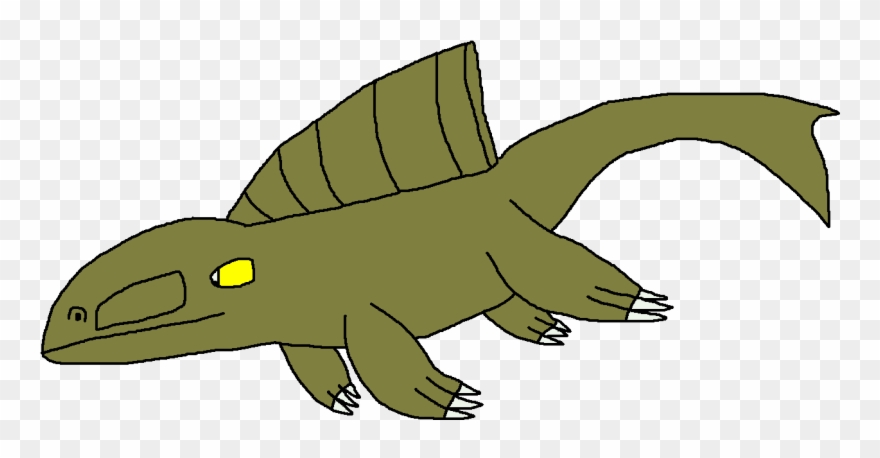 Aquatic Dinosaurs In The Arena - Cartoon Clipart