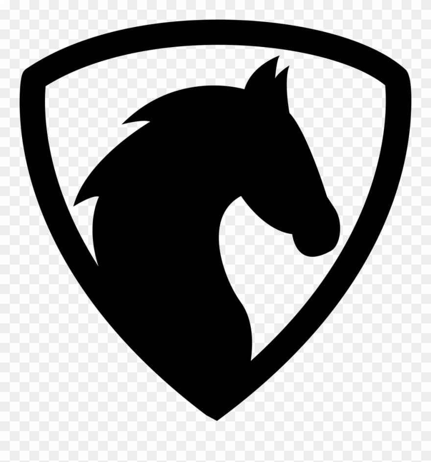 Black Horse Head In A Shield Comments - Black Horse Head Logo Clipart