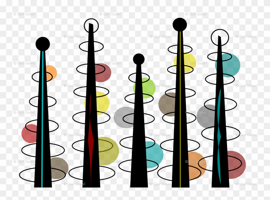 M#century Modern Space Age Wallpaper - Mid-century Modern Clipart