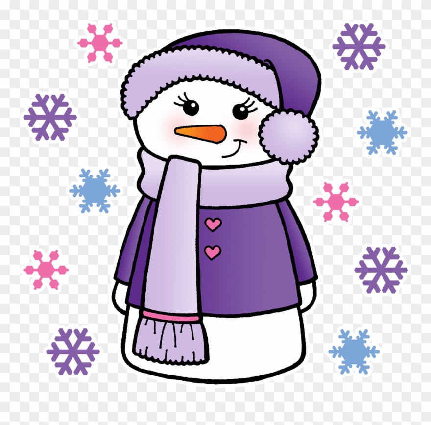 All The Images On This Page Are Copyright Free And - Snowman With Purple Hat Clipart