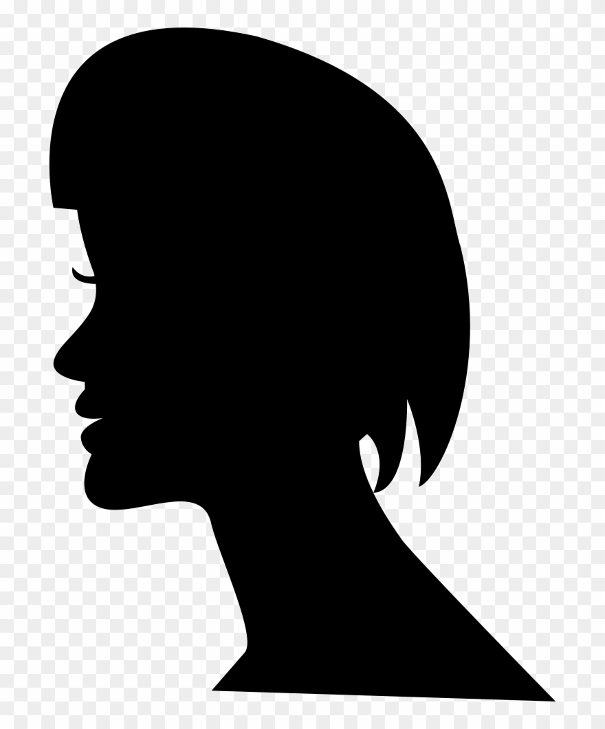 From Side View With Short Hair Style Clipart
