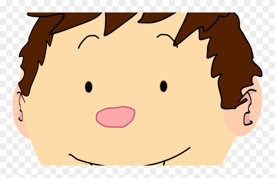Boy Face Clip Art - Cartoon Boy Brown Hair - Png Download